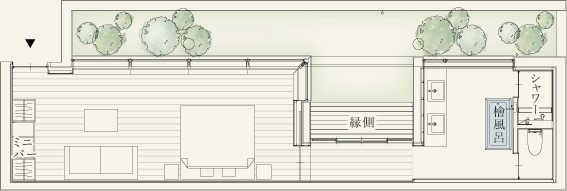 坪庭ビュー 縁側付